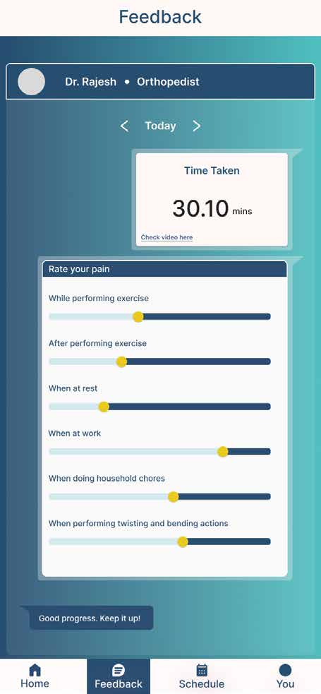 Patient mobile feedback summary.